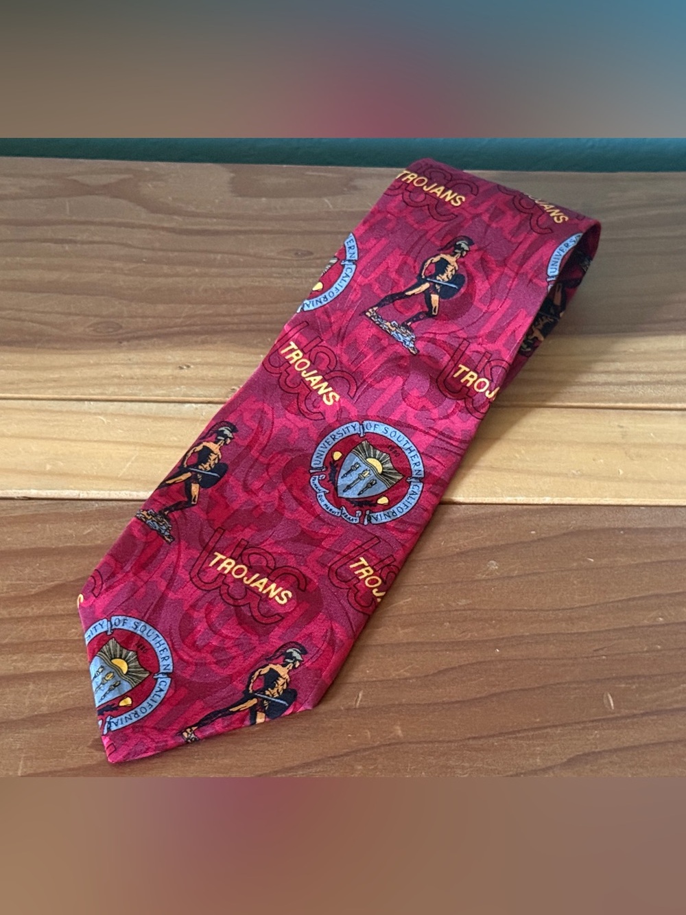 USC Trojans University of Southern California 100% Silk Necktie Merge Left
